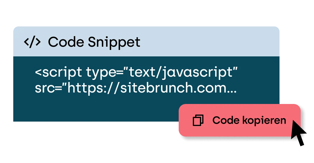 Ein Code Snippet mit einem Button, um den Code zu kopieren.