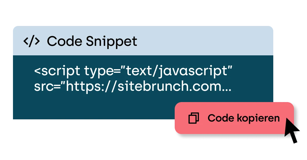 Ein Code Snippet mit einem Button, um den Code zu kopieren.