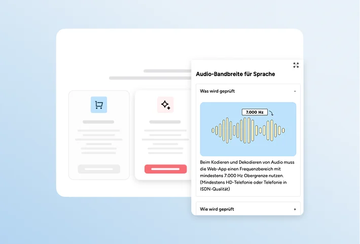 Prüfschritt Audio-Bandbreite für Sprache
