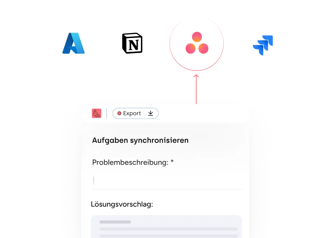 Visualisierung der Aufgabensynchronisierung mit Azure Boards, Notion, Asana und Jira