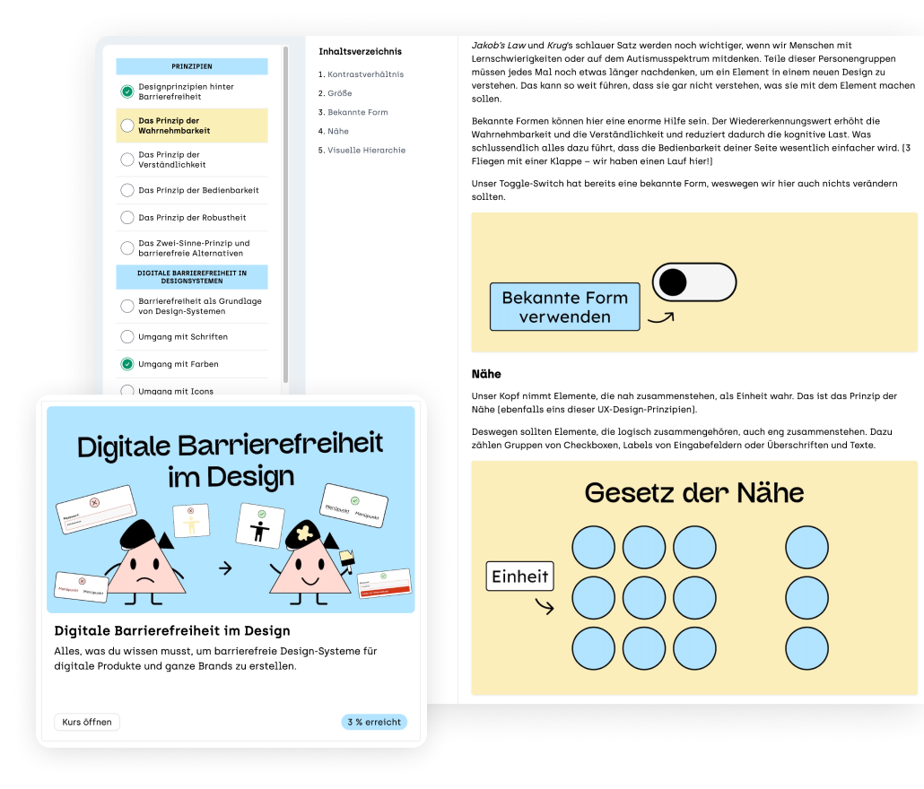 screenshot e-learning digitale Barrierefreiheit im Design