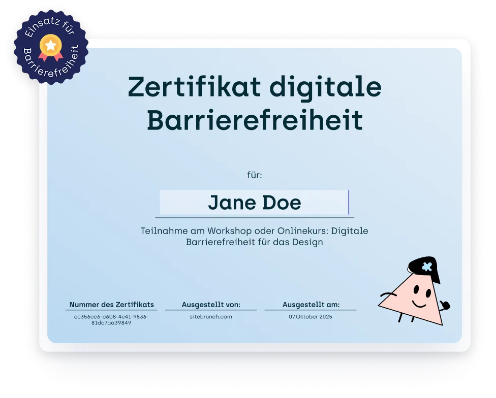 Screenshot eines Teilnahmezertifikats für den Abschluss eines Kurses