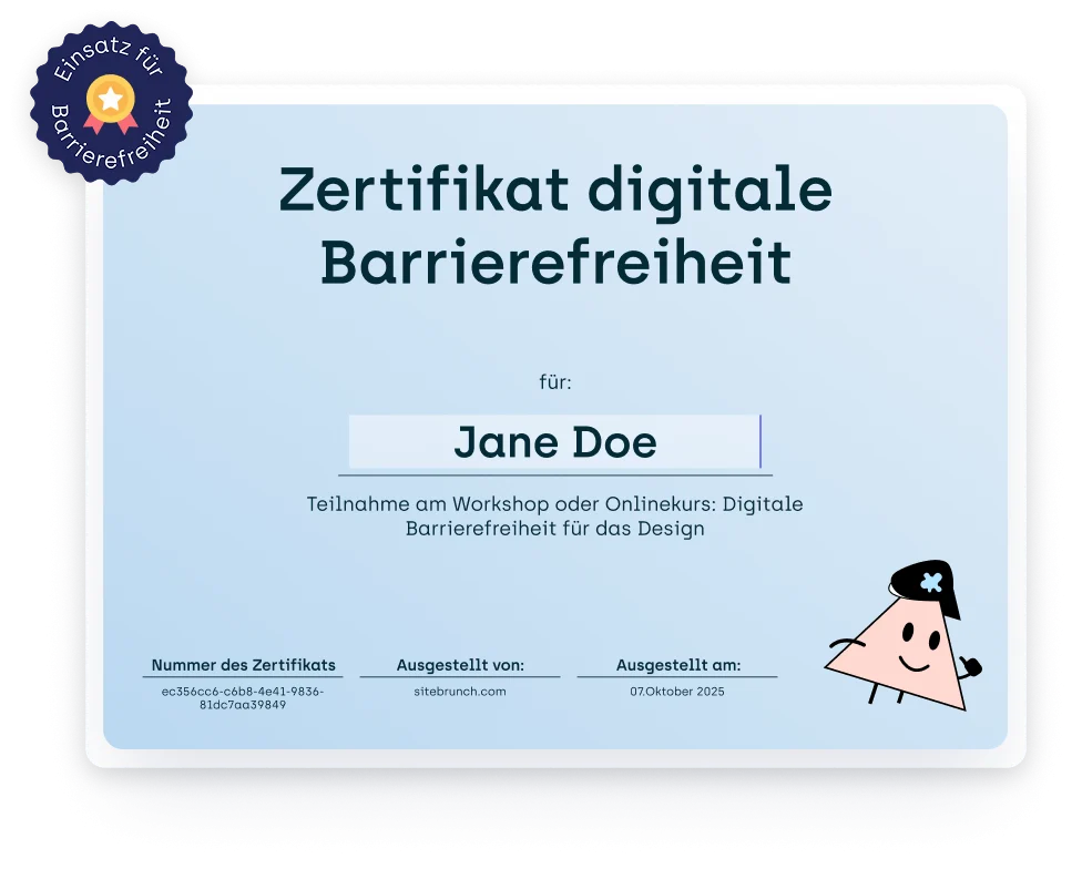 Screenshot eines Teilnahmezertifikats für den Abschluss eines Kurses